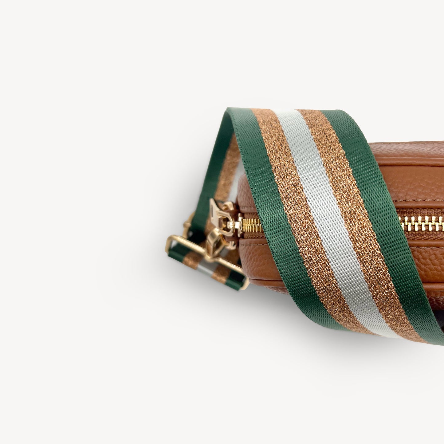 Correa con franja de purpurina verde y dorada - Accesorio brillante para cualquier conjunto