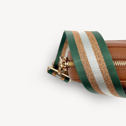 Correa con franja de purpurina verde y dorada - Accesorio brillante para cualquier conjunto