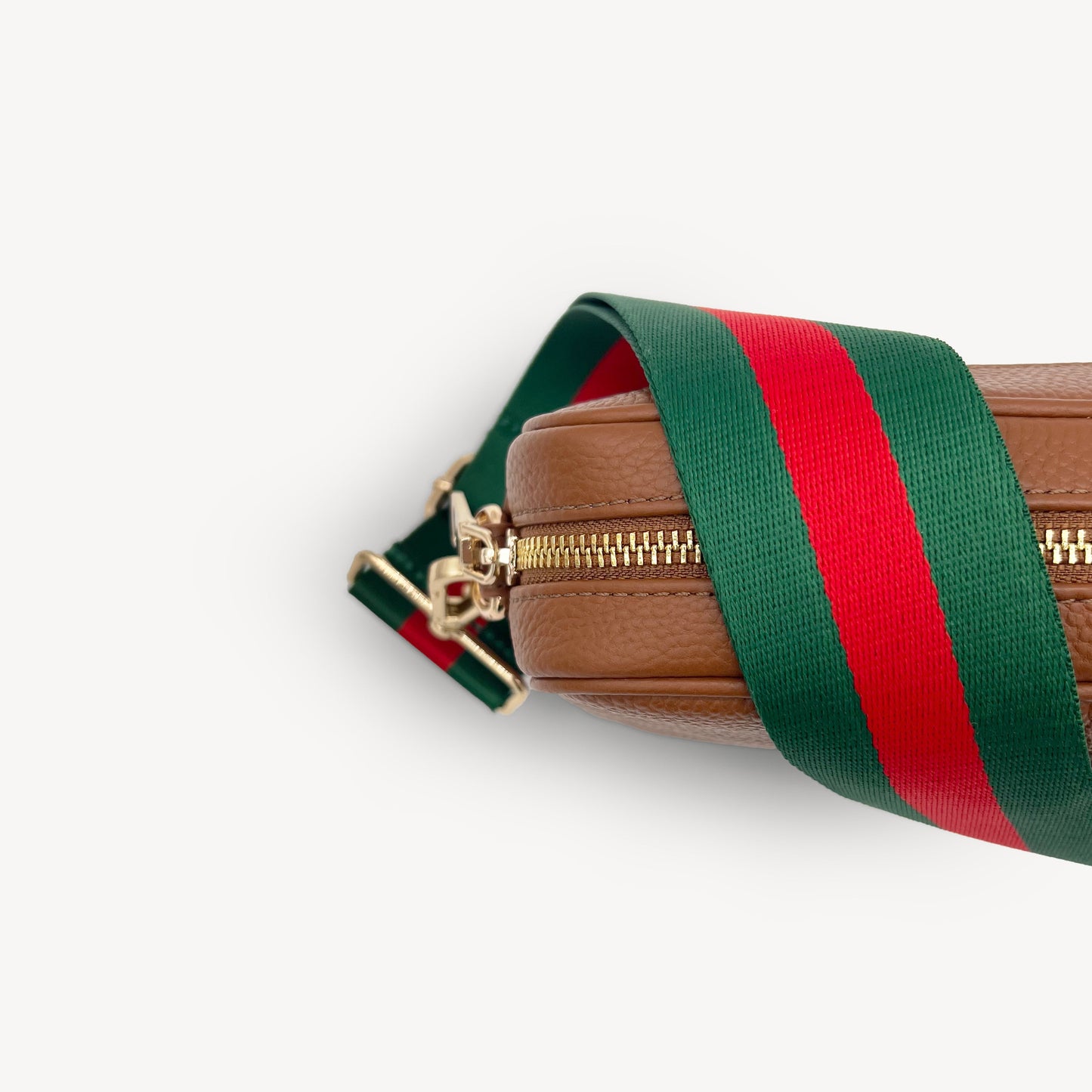 Correa de rayas verdes y rojas vibrante - Accesorio audaz y llamativo