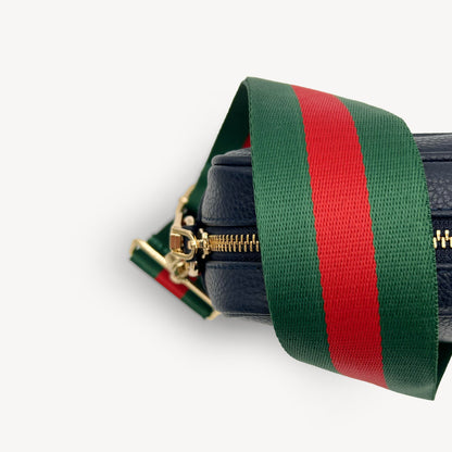 Correa de rayas verdes y rojas vibrante - Accesorio audaz y llamativo