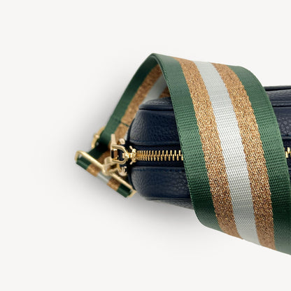 Correa con franja de purpurina verde y dorada - Accesorio brillante para cualquier conjunto