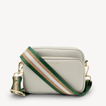 Correa con franja de purpurina verde y dorada - Accesorio brillante para cualquier conjunto