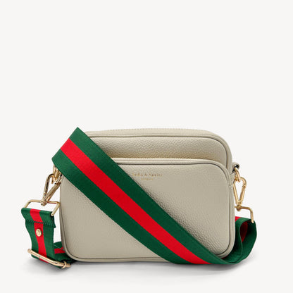 Correa de rayas verdes y rojas vibrante - Accesorio audaz y llamativo