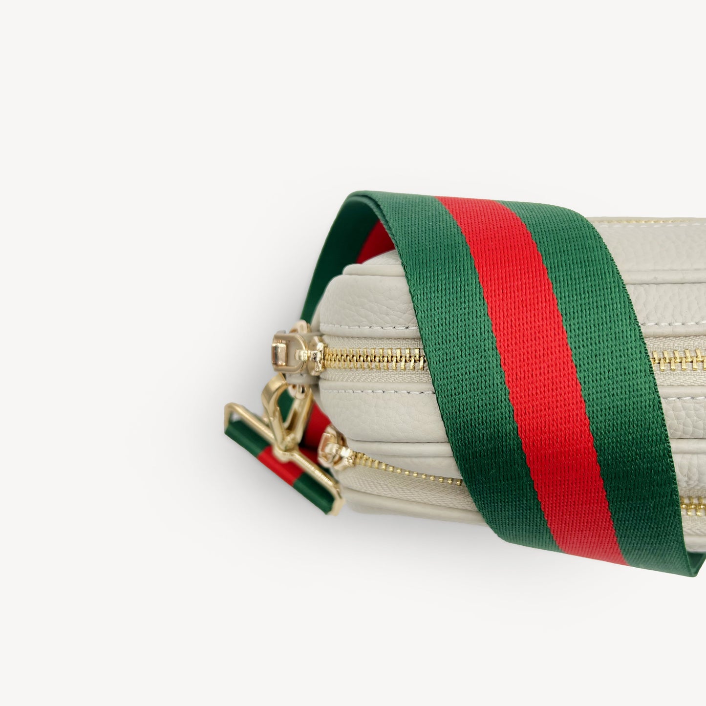 Correa de rayas verdes y rojas vibrante - Accesorio audaz y llamativo