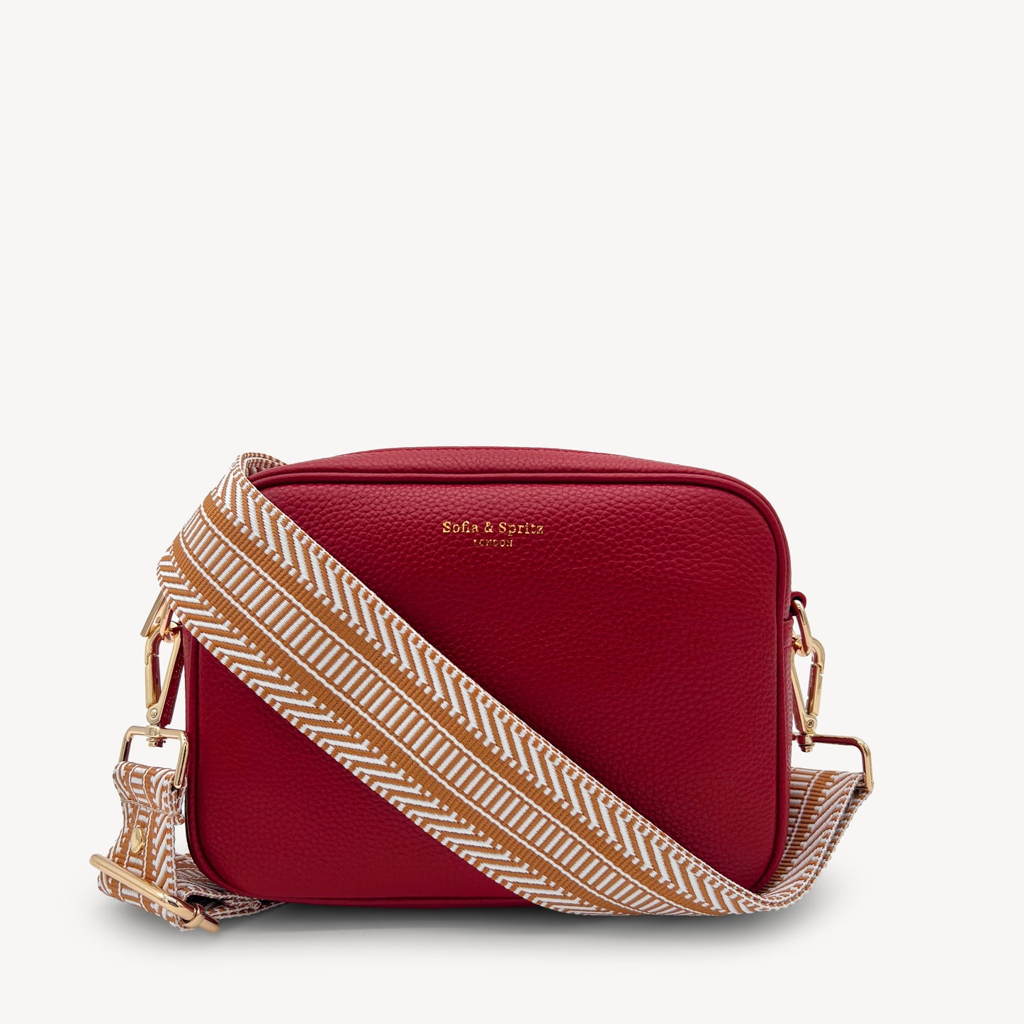 Correa azteca de rayas beige y blanco - accesorio boho chic