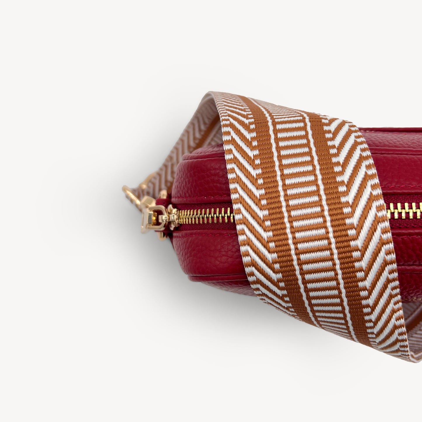 Correa azteca de rayas beige y blanco - accesorio boho chic