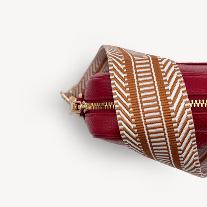 Correa azteca de rayas beige y blanco - accesorio boho chic