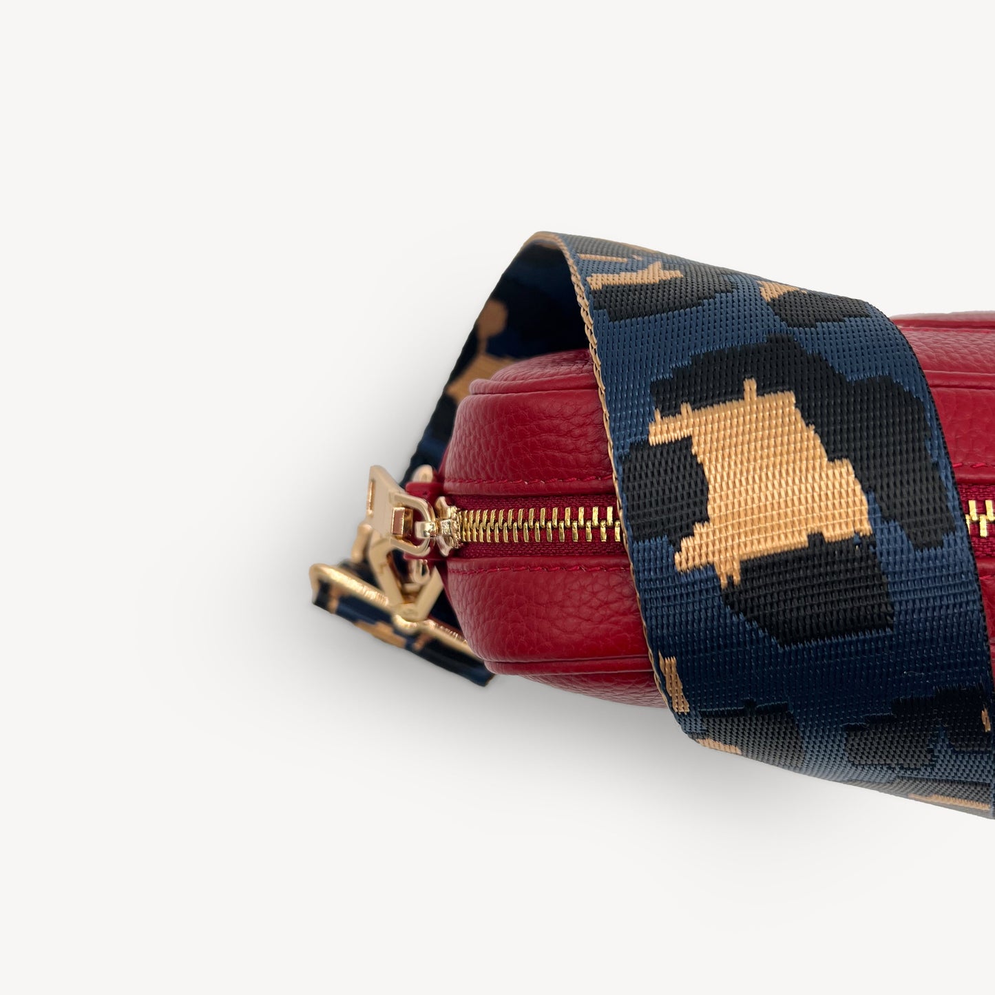 Correa de leopardo azul marino y dorado - Banda elegante con estampado de leopardo