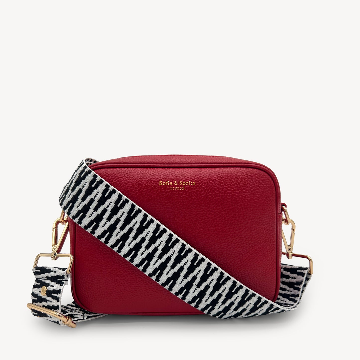 Correa en zigzag negro y blanco, audaz