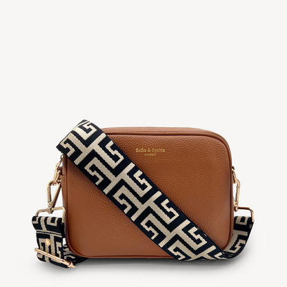 Correa griega en negro y piedra - Estilo elegante y audaz