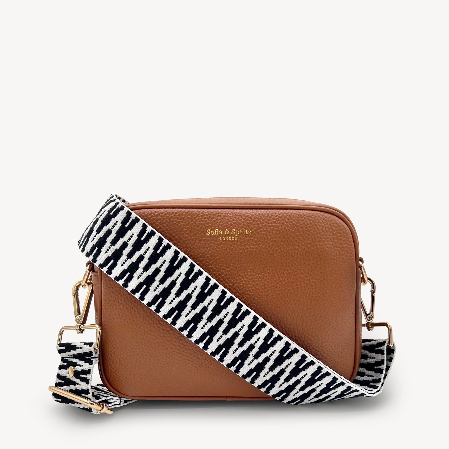 Correa en zigzag negro y blanco, audaz