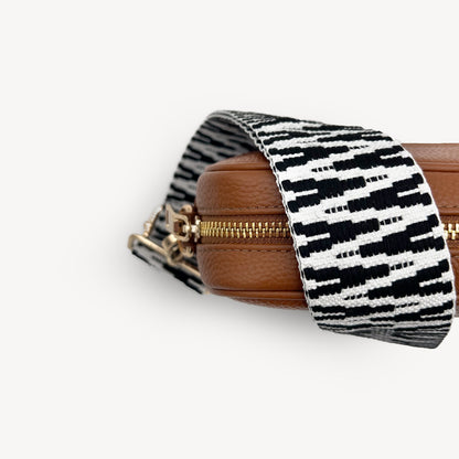 Correa en zigzag negro y blanco, audaz