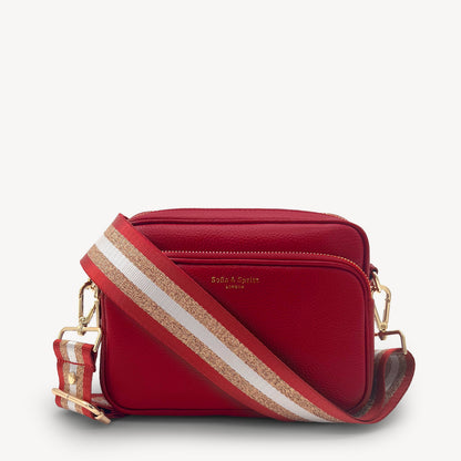 Bolso bandolera Alba en rojo cereza profundo e intenso