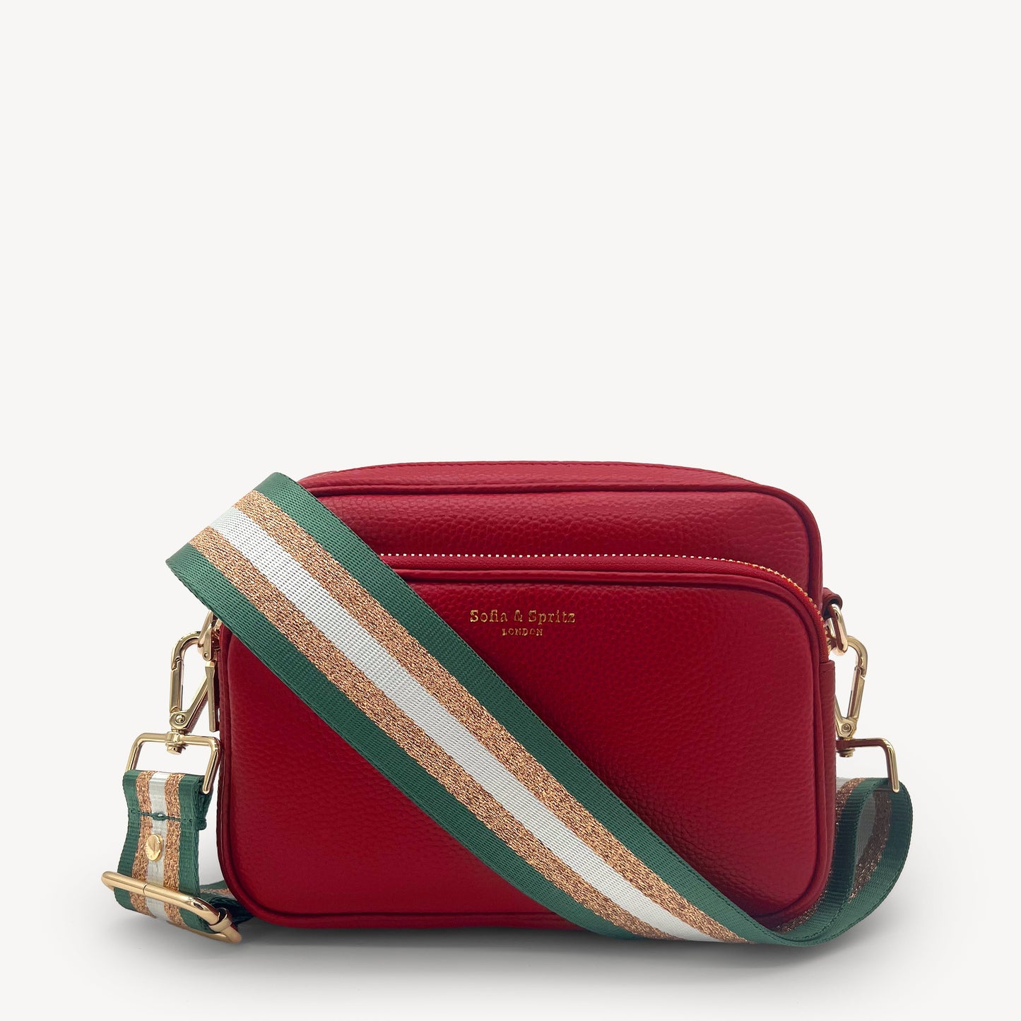 Correa con franja de purpurina verde y dorada - Accesorio brillante para cualquier conjunto