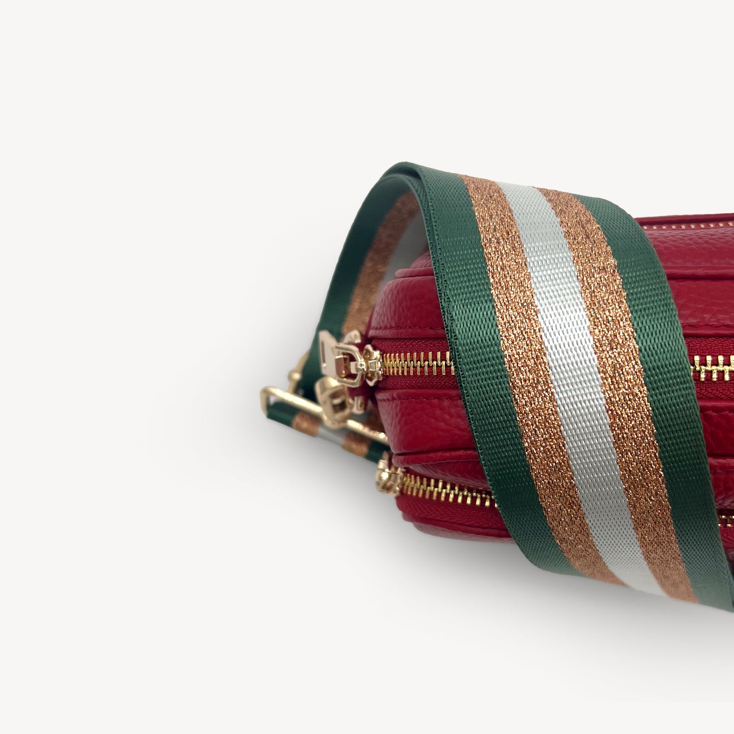 Correa con franja de purpurina verde y dorada - Accesorio brillante para cualquier conjunto