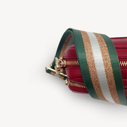 Correa con franja de purpurina verde y dorada - Accesorio brillante para cualquier conjunto