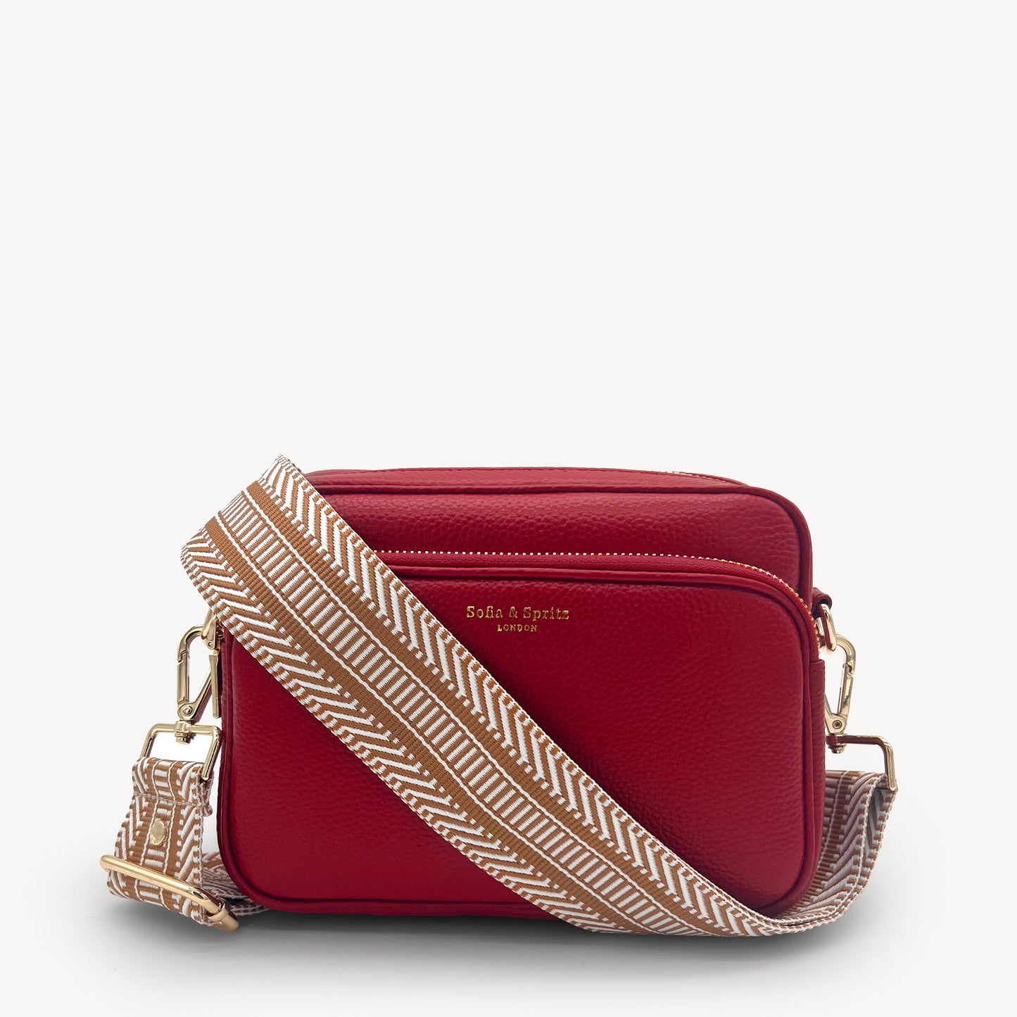 Correa azteca de rayas beige y blanco - accesorio boho chic