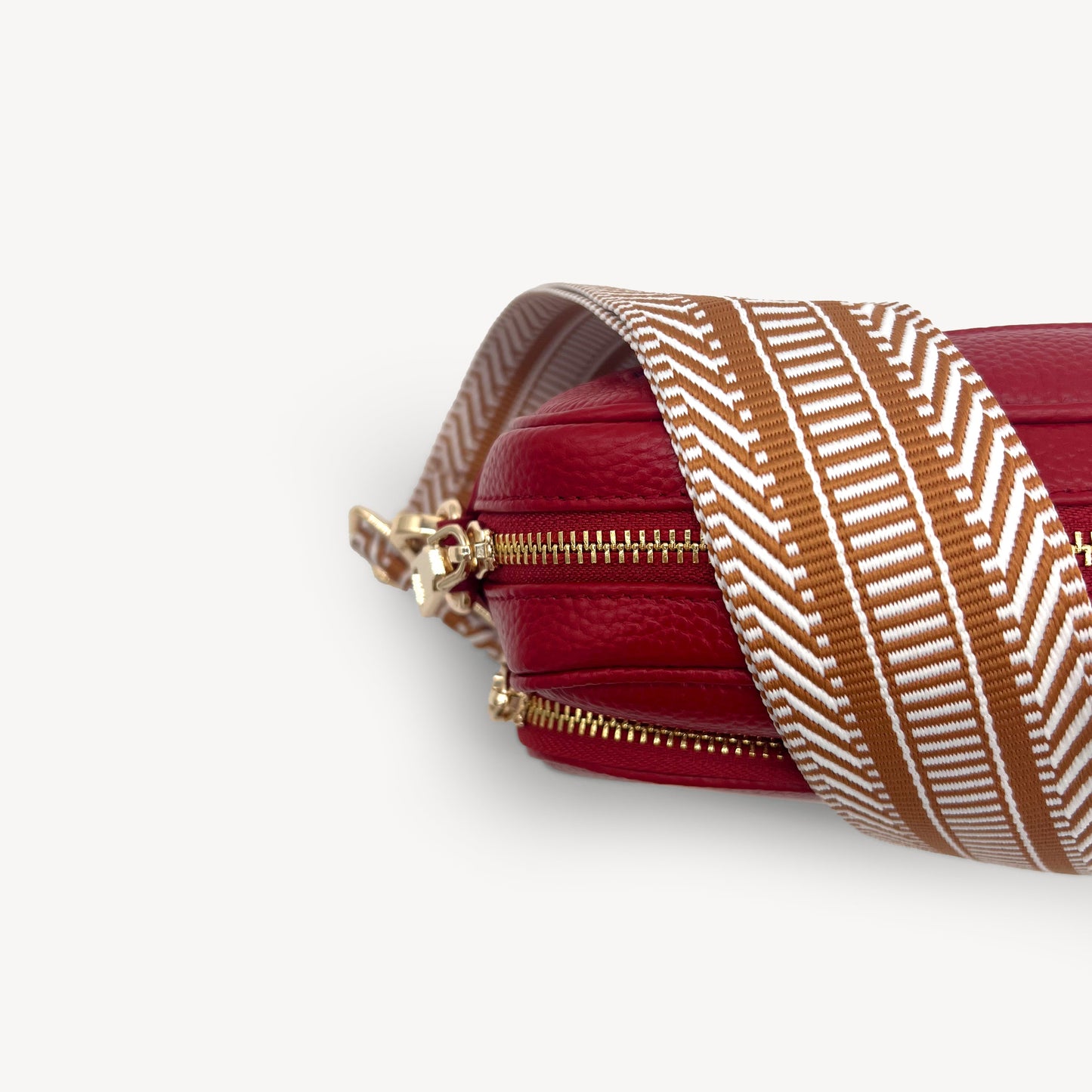 Correa azteca de rayas beige y blanco - accesorio boho chic
