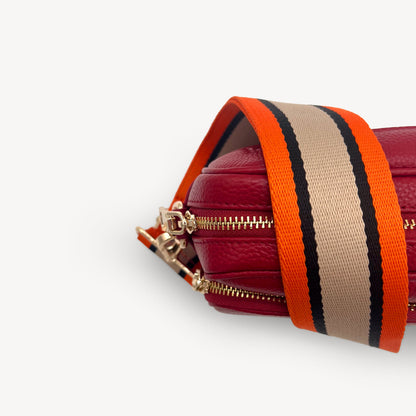 Correa a rayas naranja, beige y negro