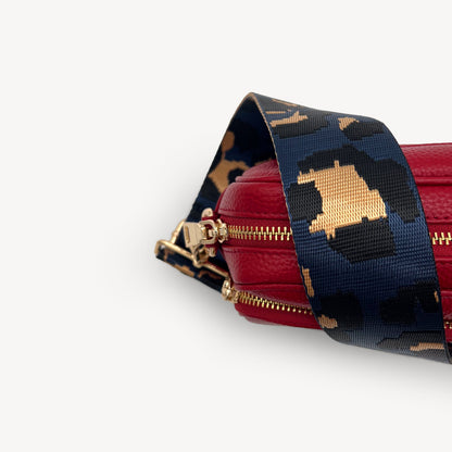 Correa de leopardo azul marino y dorado - Banda elegante con estampado de leopardo