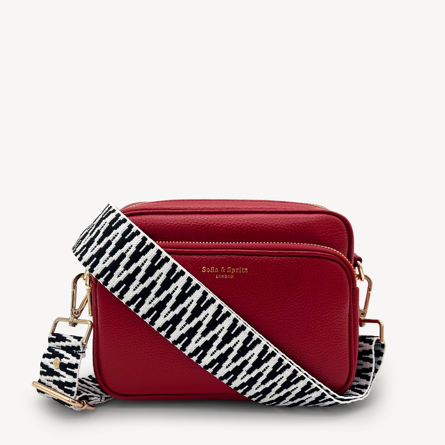 Correa en zigzag negro y blanco, audaz