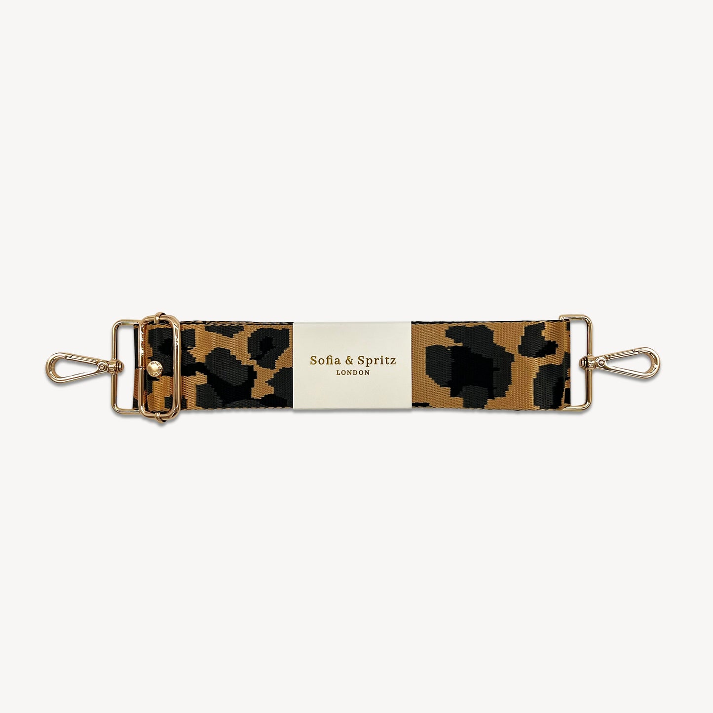 Correa dorada y gris con estampado de leopardo - Accesorio de lujo