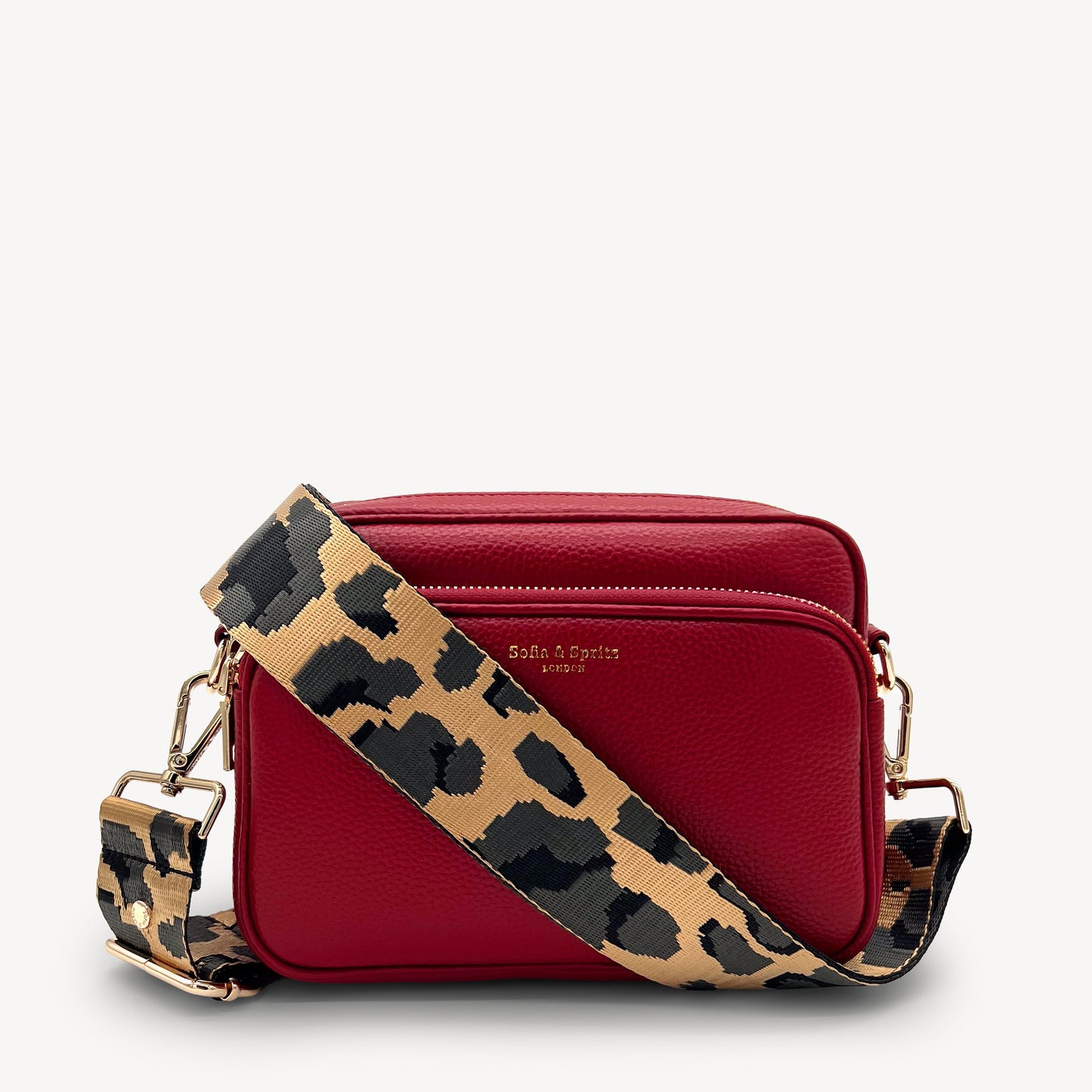 Correa dorada y gris con estampado de leopardo - Accesorio de lujo