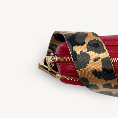 Correa dorada y gris con estampado de leopardo - Accesorio de lujo