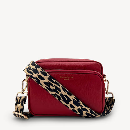Correa negro y beige con estampado de leopardo - Accesorio elegante con estampado de leopardo