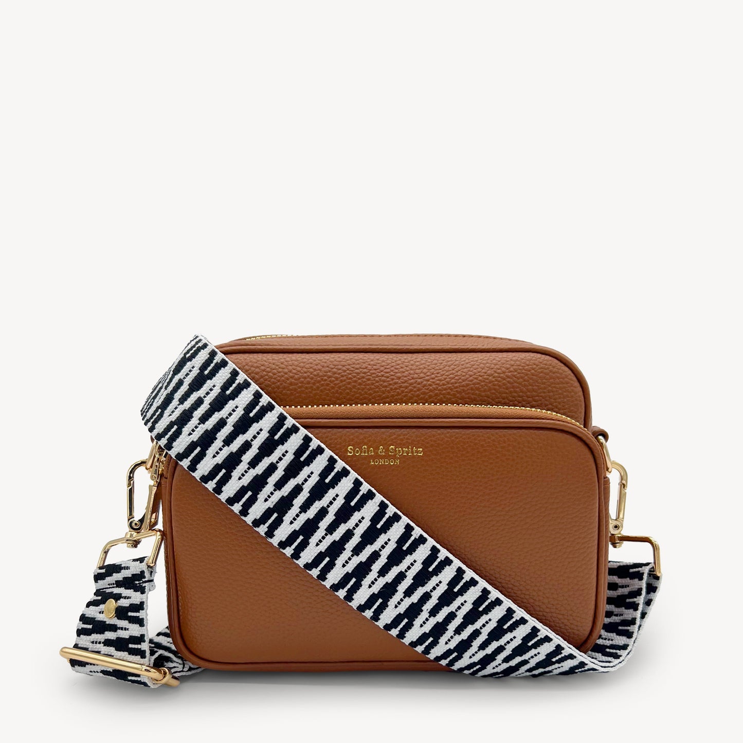 Correa en zigzag negro y blanco, audaz