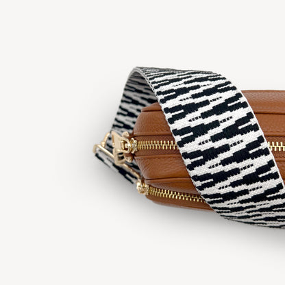 Correa en zigzag negro y blanco, audaz