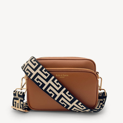 Correa griega en negro y piedra - Estilo elegante y audaz