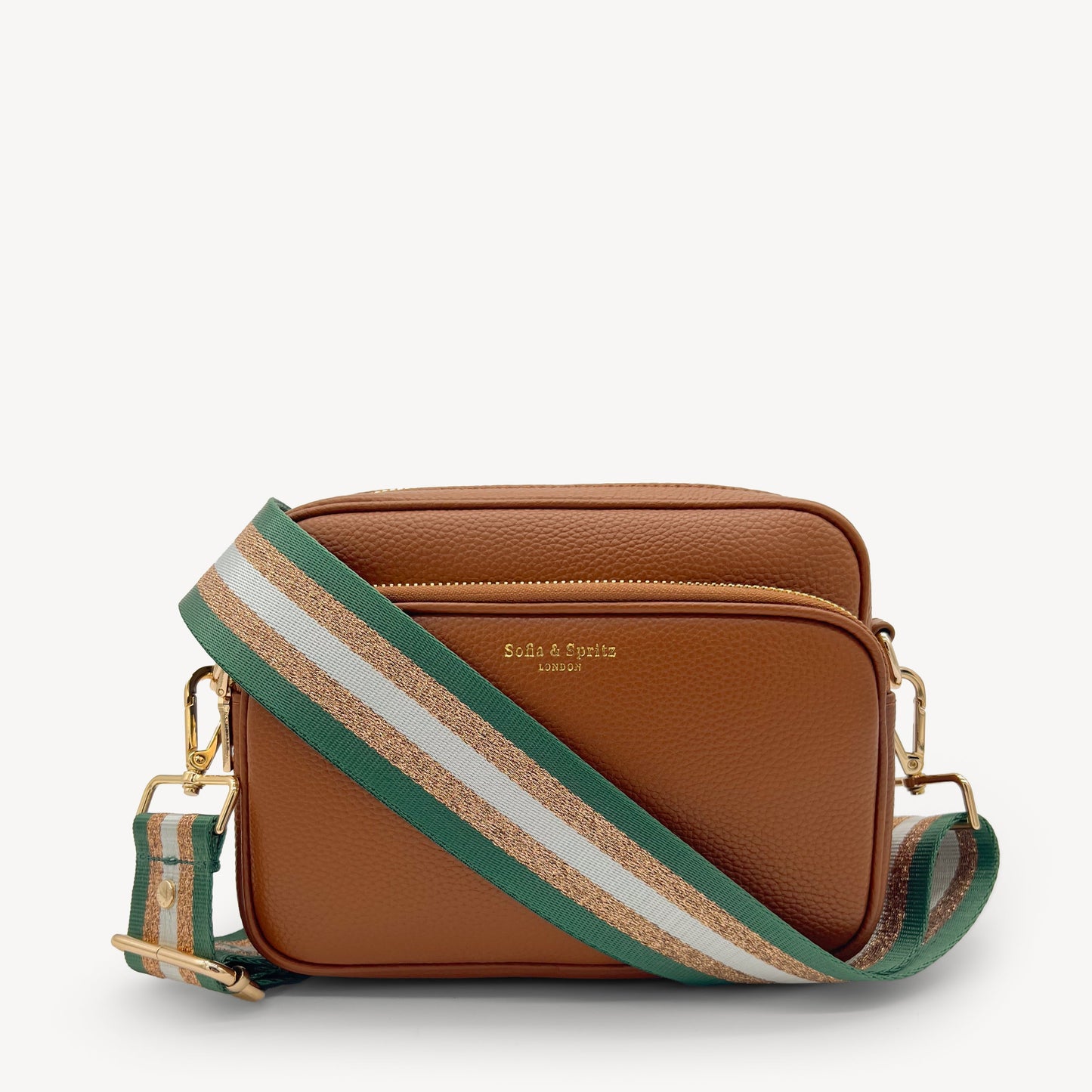 Correa con franja de purpurina verde y dorada - Accesorio brillante para cualquier conjunto