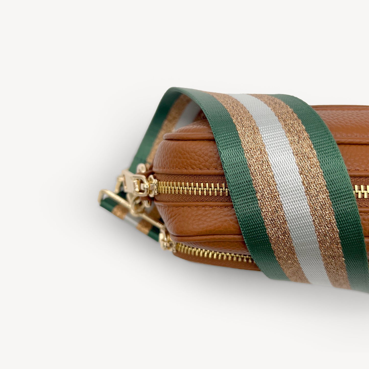 Correa con franja de purpurina verde y dorada - Accesorio brillante para cualquier conjunto