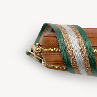 Correa con franja de purpurina verde y dorada - Accesorio brillante para cualquier conjunto