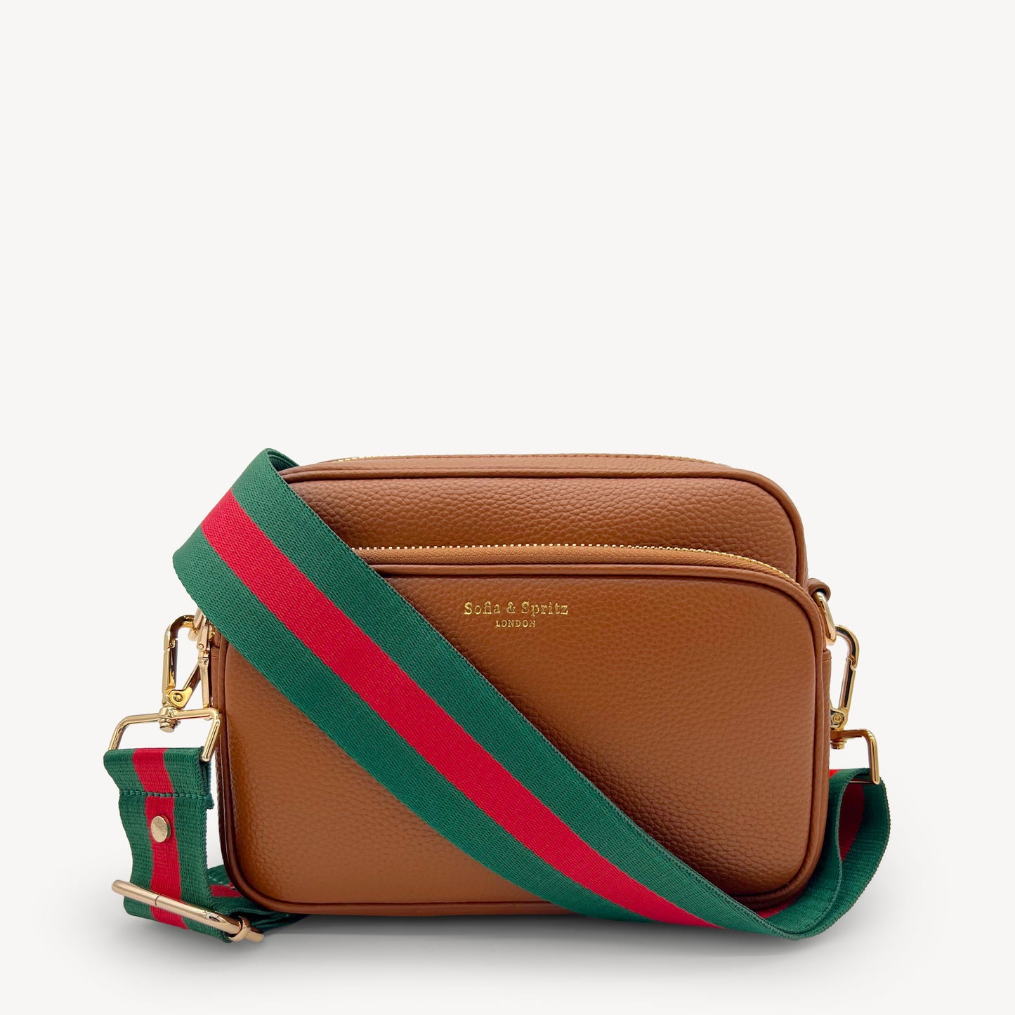 Correa de rayas verdes y rojas vibrante - Accesorio audaz y llamativo