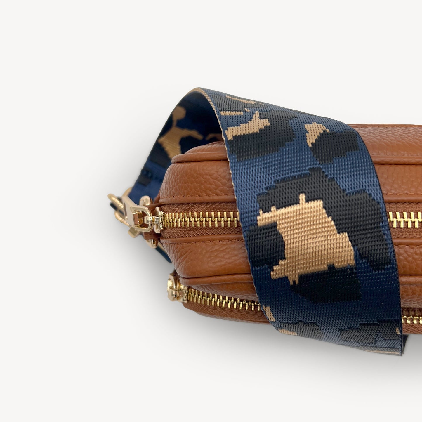 Correa de leopardo azul marino y dorado - Banda elegante con estampado de leopardo