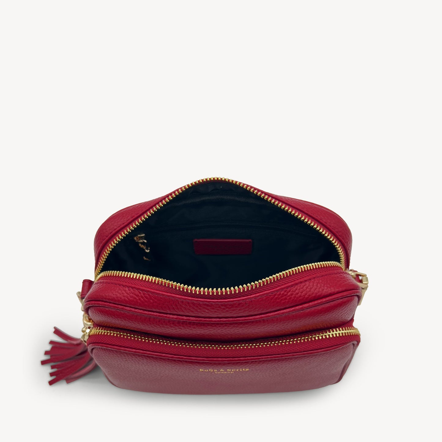 Bolso bandolera Alba en rojo cereza profundo e intenso