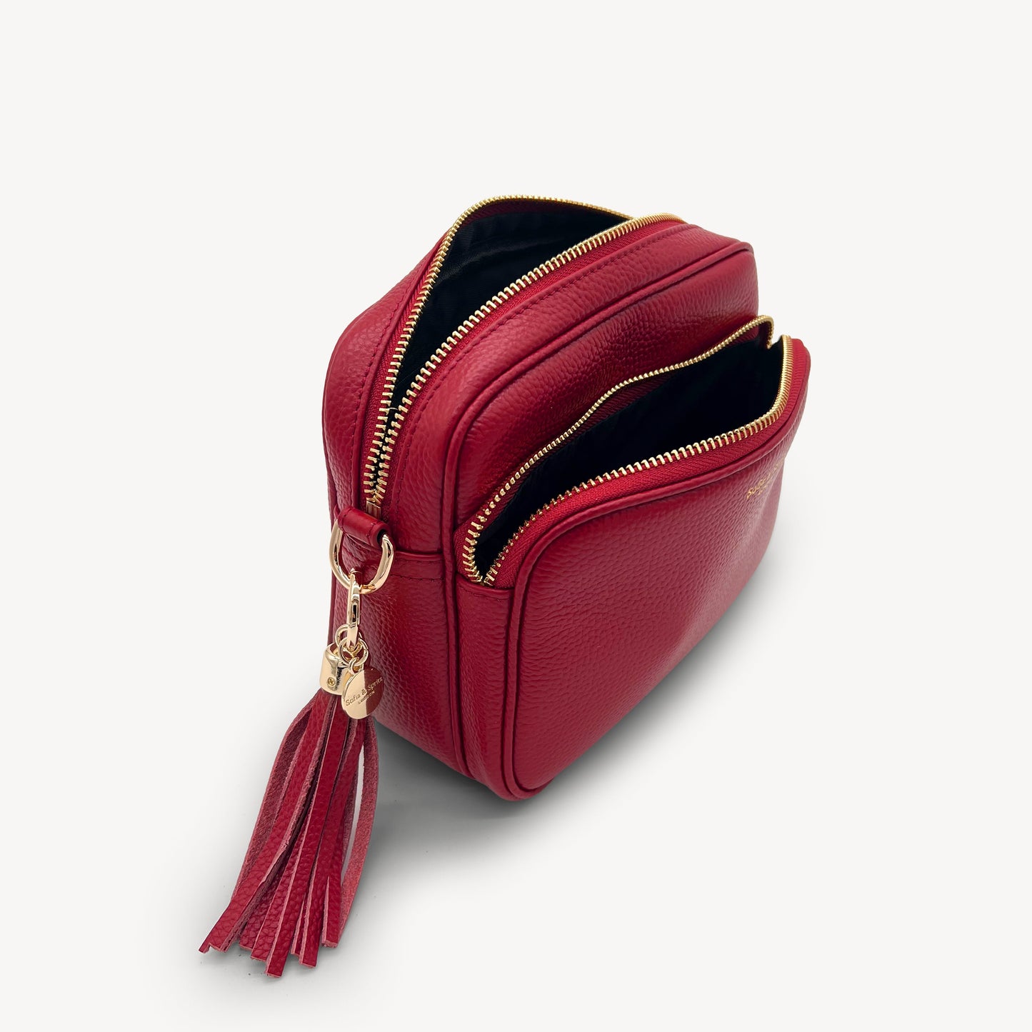 Bolso bandolera Alba en rojo cereza profundo e intenso
