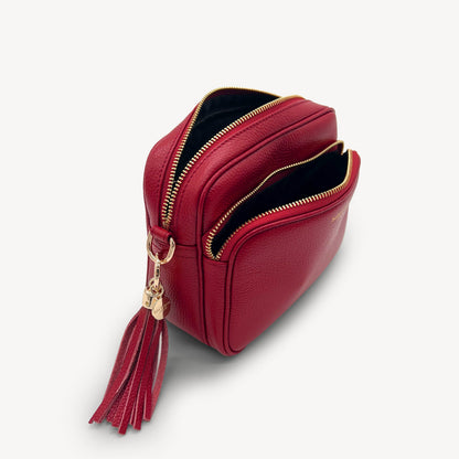 Bolso bandolera Alba en rojo cereza profundo e intenso