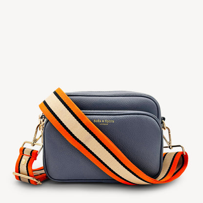 Correa a rayas naranja, beige y negro