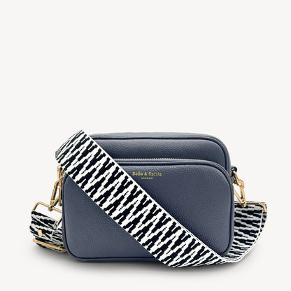 Correa en zigzag negro y blanco, audaz