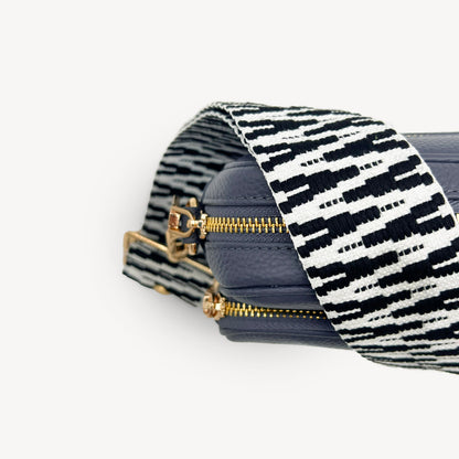 Correa en zigzag negro y blanco, audaz