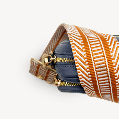 Correa azteca de rayas beige y blanco - accesorio boho chic