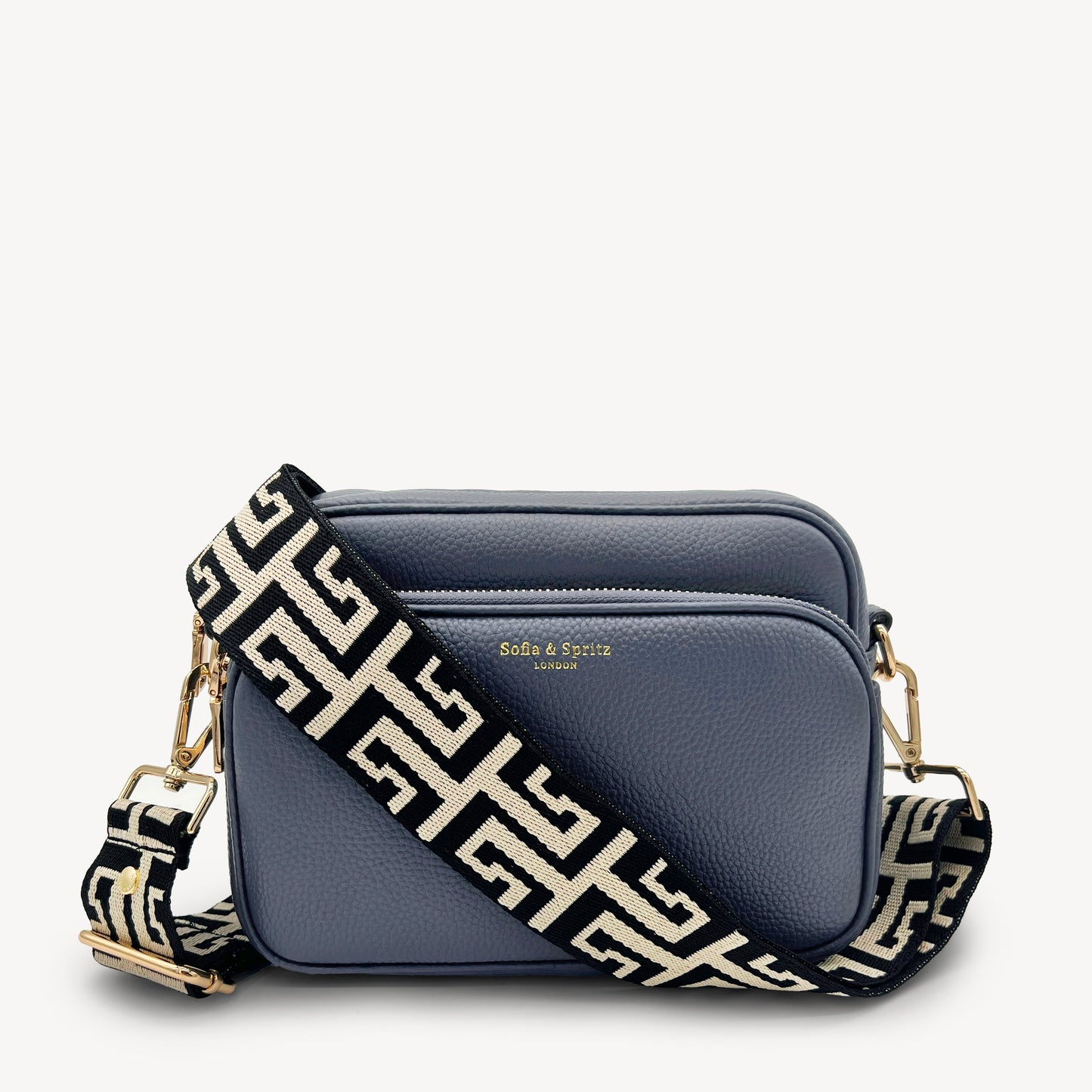 Correa griega en negro y piedra - Estilo elegante y audaz