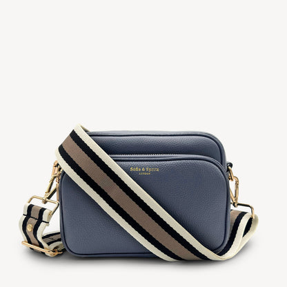 Correa a rayas en negro, piedra y beige - Elegante, versátil y duradera