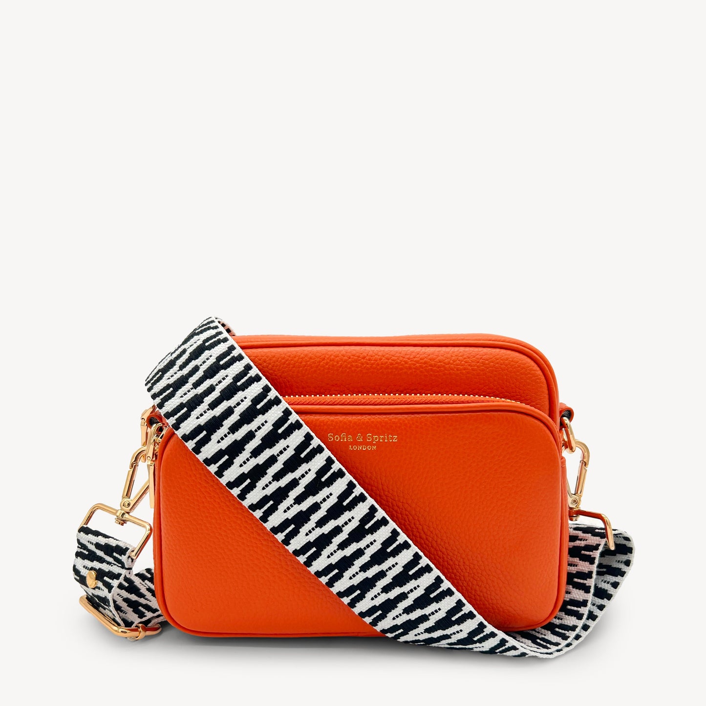Correa en zigzag negro y blanco, audaz
