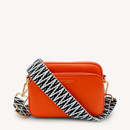 Correa en zigzag negro y blanco, audaz