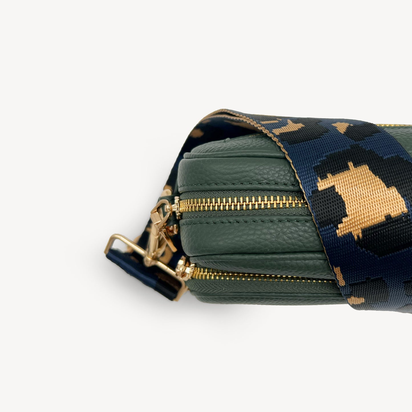 Correa de leopardo azul marino y dorado - Banda elegante con estampado de leopardo