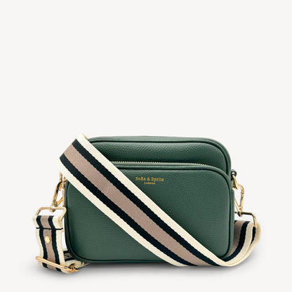 Correa a rayas en negro, piedra y beige - Elegante, versátil y duradera